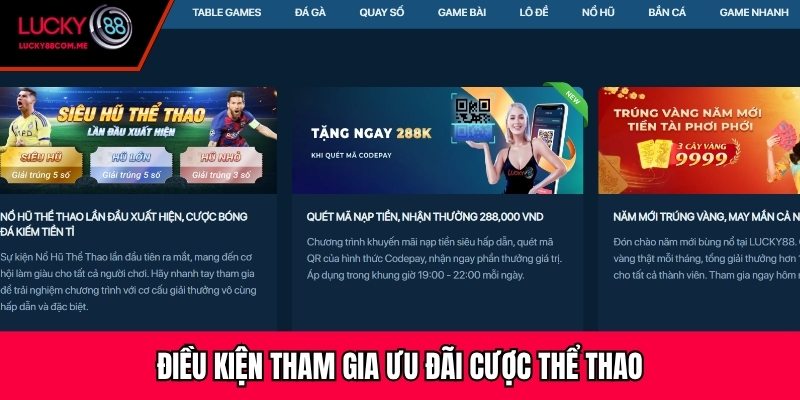 Điều kiện tham gia ưu đãi cược thể thao